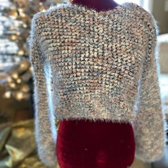 Colorful Romantichut Balloon Sleeved Sweater Crop(L) - Picture 1 of 4